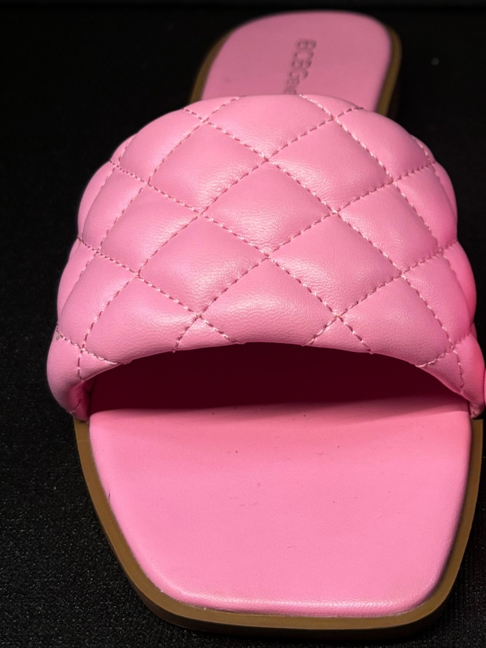 BCBGeneration Pink Quilted Slide Sandals Women’s Size 9 - Picture 10 of 13
